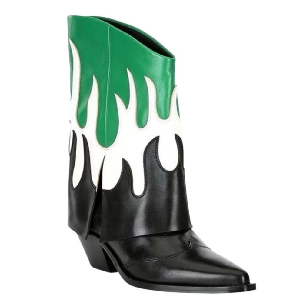 Gianni Bini Flame Leather Western Foldover Boots